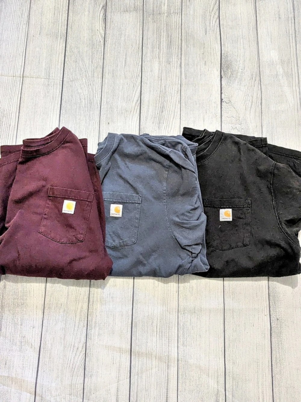 Carhartt 3-Pack Pocket Tees in Black & Blue